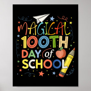 Poster Crianças 100º Dia Mágico de Garotos Engraçados Da 