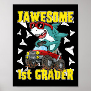 Poster Crianças 1rua Monster Truck Dinosaur Megalodon Sh