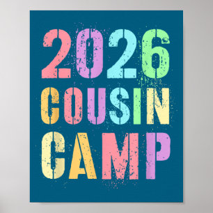 Poster Crianças 2026 acampamento de primos férias em famí