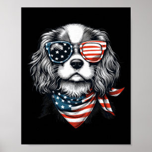 Poster Crianças 4 de Julho Com Cavalier King Charles Span