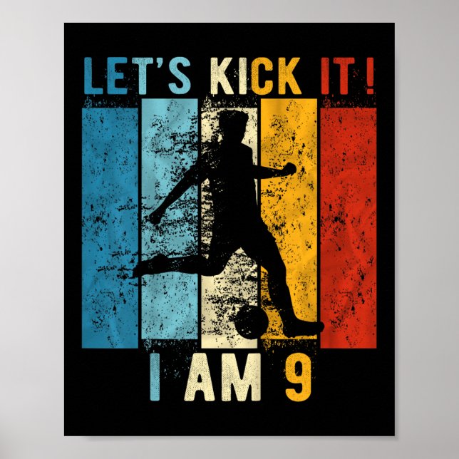 Poster Crianças 9º Aniversário Futebol de 9 anos Aniversá (Frente)