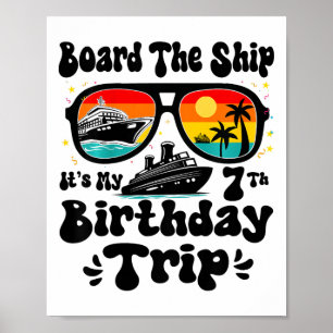 Poster Crianças A bordo do Navio É Meu 7º Aniversário 7 A