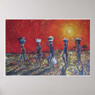 Póster Crianças africanas do Sun