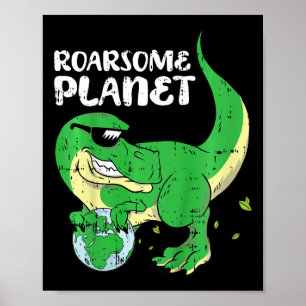 Poster Crianças Andando Planeta Terra Dia do Ambiente Din