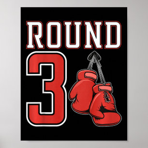 Poster Crianças aniversário de 3 anos Boxing Boy 3 Anos