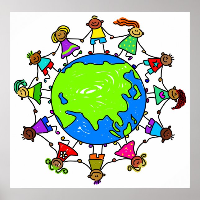 Póster Crianças Asiáticas (Frente)