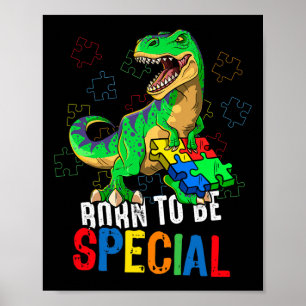 Poster Crianças Autismo Sensibilização Dino Autism Toddle