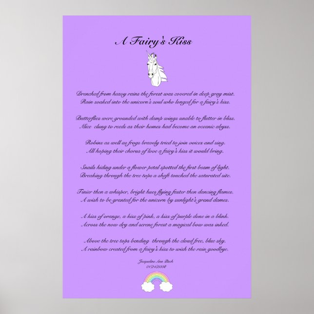 Póster Crianças Beijos de Fada (Frente)