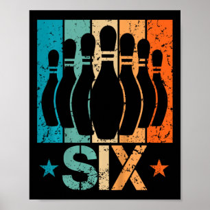 Poster Crianças Boliche de 6 Aniversário de 6 anos