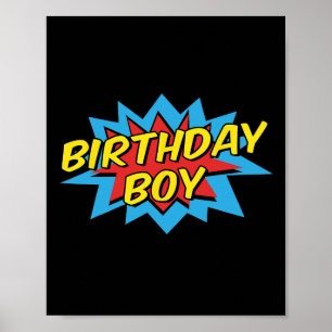 Poster Crianças Bonitas de Aniversário Super Herói Corres