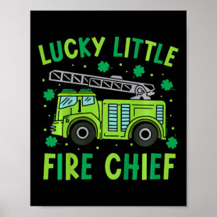 Poster Crianças Bonito Engraçado Caminhão de Bombeiros Ve