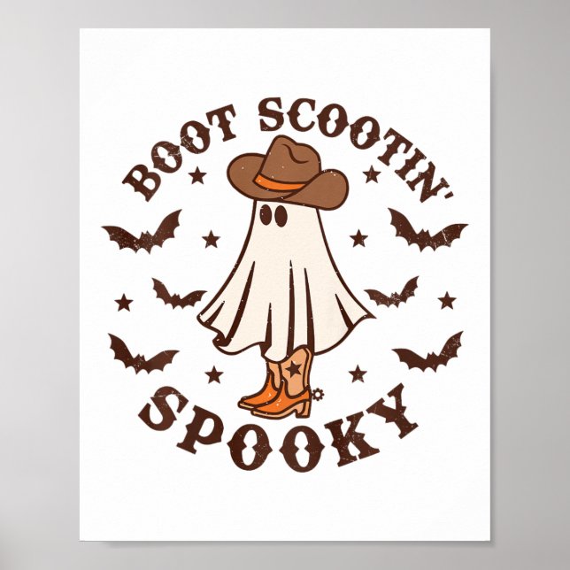 Poster Crianças Boot Scootin Spookin Western Halloween Re (Frente)
