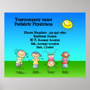 Póster Crianças Brincando ao ar livre num Sinal de Dia Su