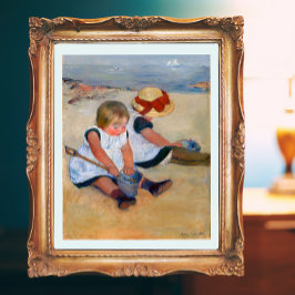 Póster Crianças brincando na praia