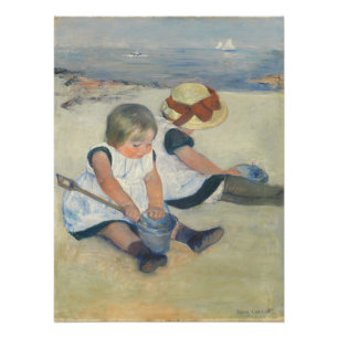 Póster Crianças brincando na praia, 1884