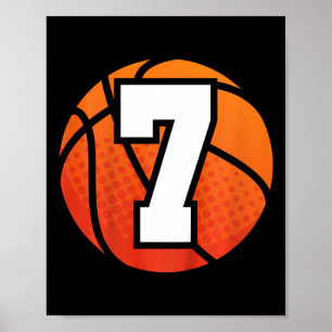 Poster Crianças Bysketbyll Aniversário 7 Número 7 Anos B