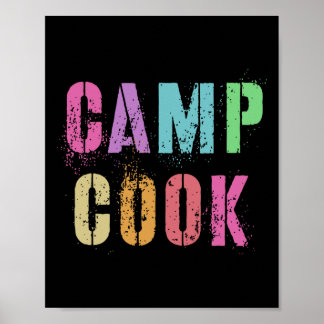 Poster Crianças Camp Cook Chef Cozinhar de acampamento Vi