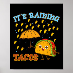 Poster Crianças Chovem Taco-shirt Mexicana Engraçada Cinc