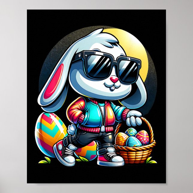Poster Crianças Coelhinhos da Páscoa (Frente)