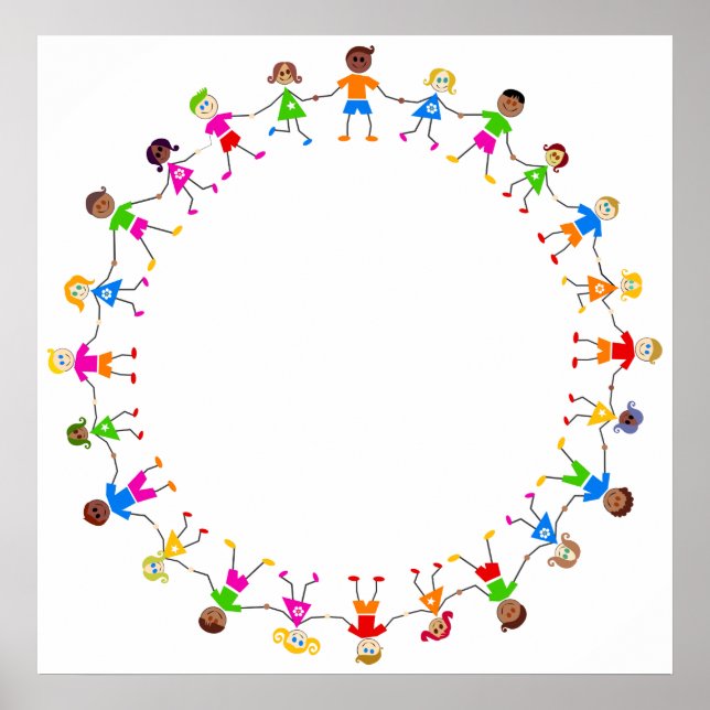 Poster Crianças Coloridas (Frente)