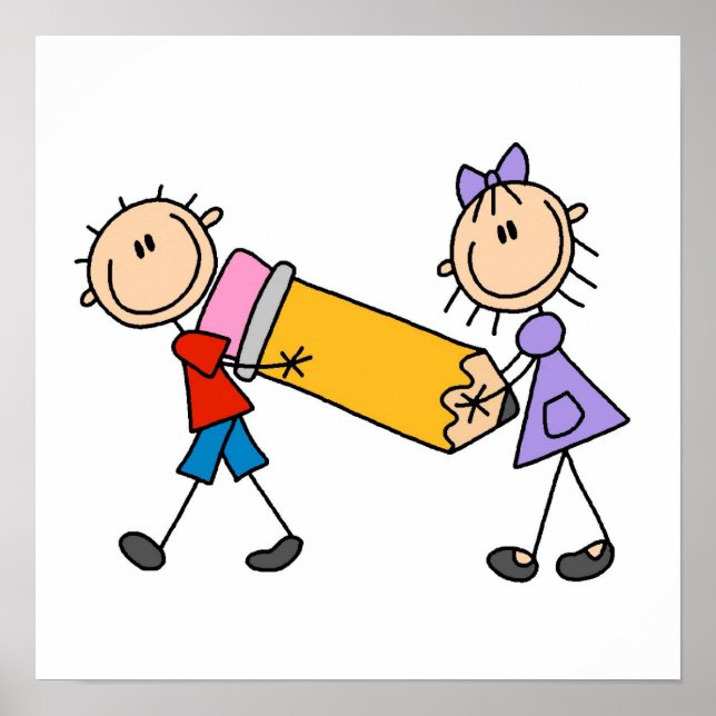 Poster Crianças Com Lápis (Frente)