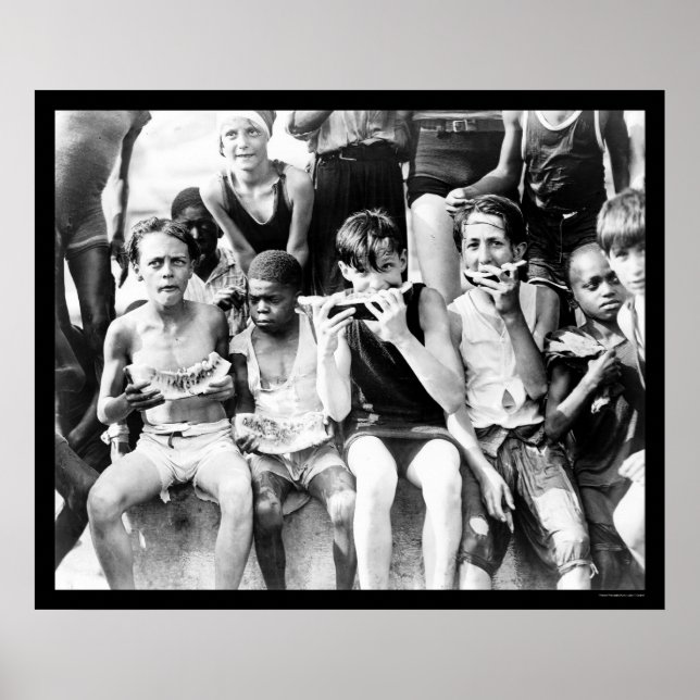 Poster Crianças Comendo Melancia 1910 (Frente)