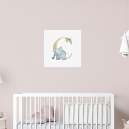 Poster Crianças Cutas Monograma C de Elefante Animal