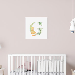Poster Crianças Cutes Monograma G Enfermeiro de LEOPARD A