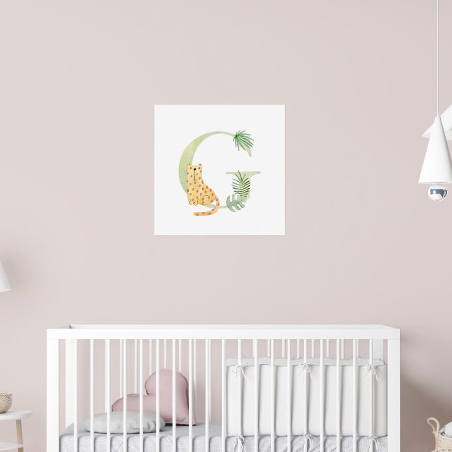 Poster Crianças Cutes Monograma G Enfermeiro de LEOPARD A (Berçário 2)