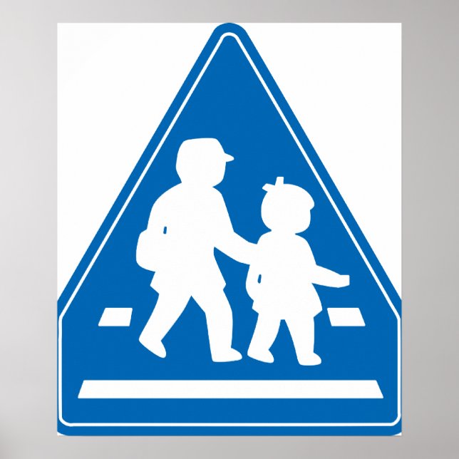 Poster Crianças da Escola Atravessando >> Sinal de Trânsi (Frente)