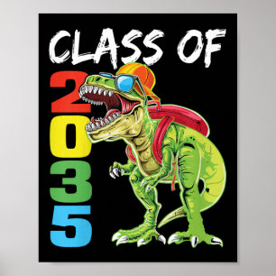 Poster Crianças da turma de 2035 T Rex Dinossauro Primeir