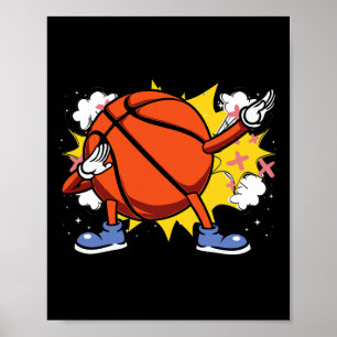 Poster Crianças Dabbing American Bysketbyll Player para v