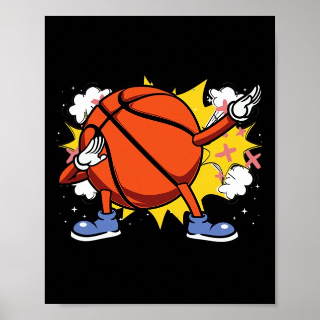 Poster Crianças Dabbing American Bysketbyll Player para v (Frente)