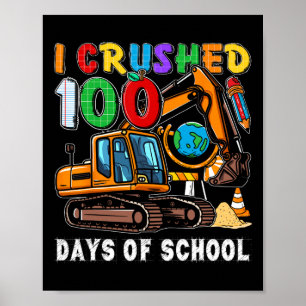 Poster Crianças De 100 Dias De Veículo De Construção Esco