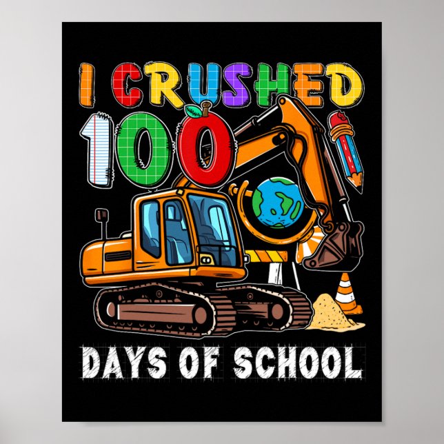 Poster Crianças De 100 Dias De Veículo De Construção Esco (Frente)