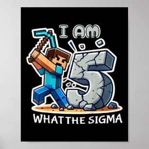 Poster Crianças de 5 Anos de Idade Pixel Art Sigma Estilo