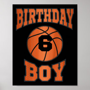 Poster Crianças de 6 anos 6 de aniversário de beisebol de