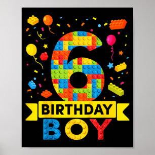 Poster Crianças de 6 Anos Blocos de Construção Construtor