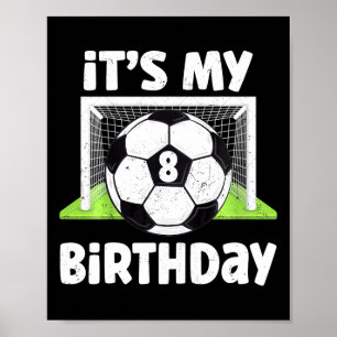 Poster Crianças de 8 Anos de Idade Futebol 8º Aniversário