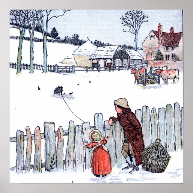 Poster Crianças de Fazenda Vintage (Frente)