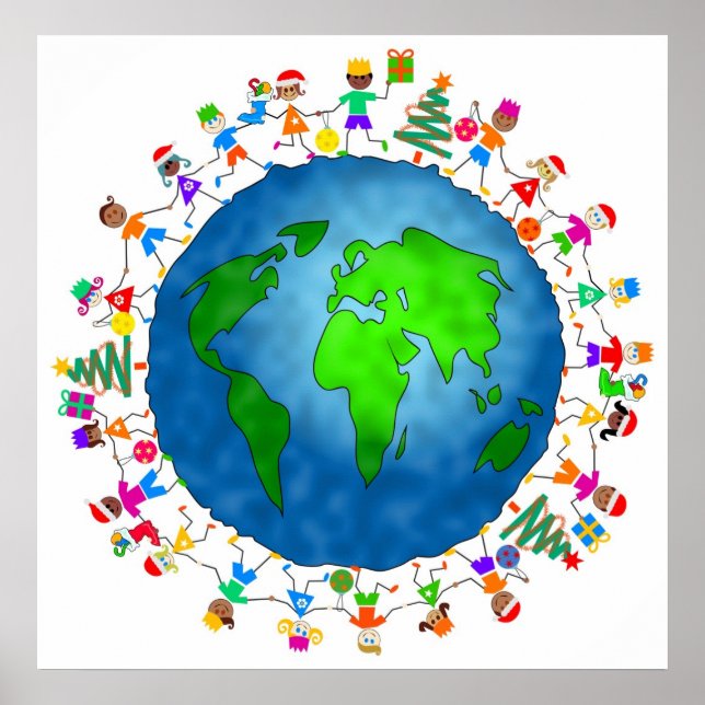 Póster Crianças de Natal Globais (Frente)