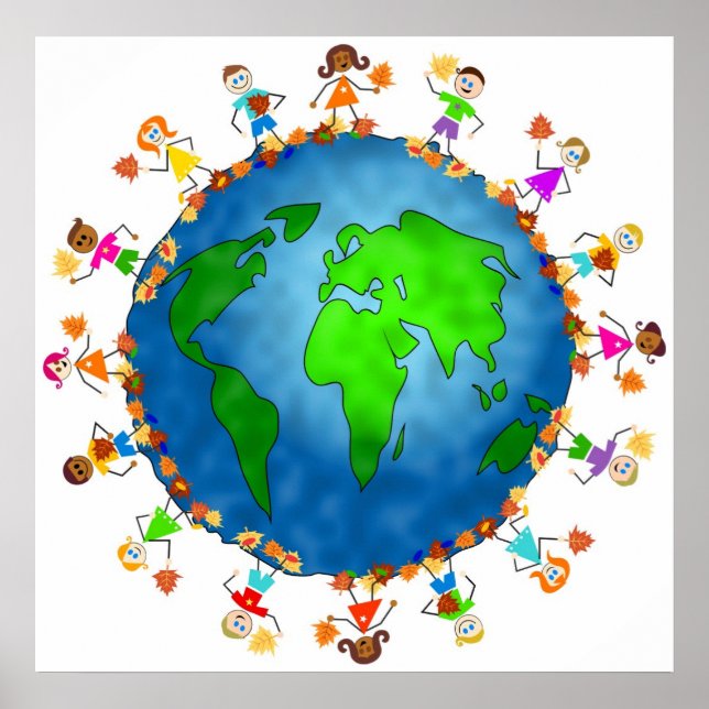 Póster Crianças de queda global (Frente)