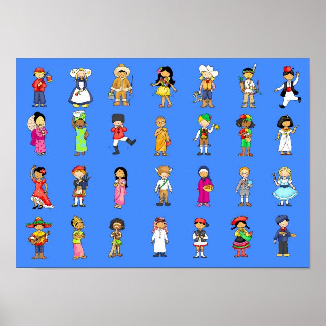 Poster Crianças de todo o mundo. (Frente)