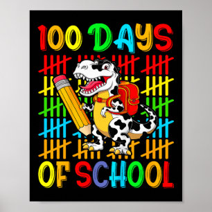 Poster Crianças, Dinossauro Bonito Feliz 100º Dia dos Men