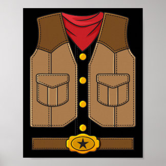 Poster Crianças do Halloween do Cowboy Ocidental