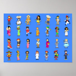 Poster Crianças dos arouns o mundo