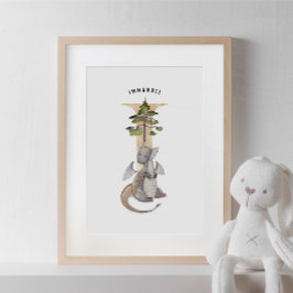 Poster Crianças Dragão Nome Personalizado Monograma I Sal