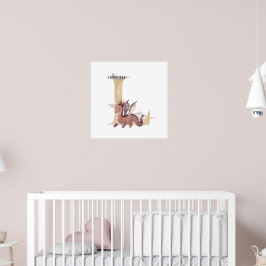 Poster Crianças Dragão Nome Personalizado Monograma L Sal