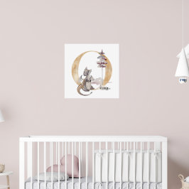 Poster Crianças Dragão Nome Personalizado Monograma O Sal