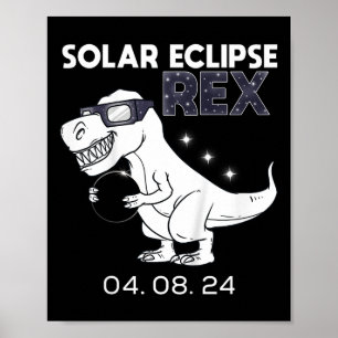 Poster Crianças Eclipse Solar T Rex 04.08.2024 Dino Diver